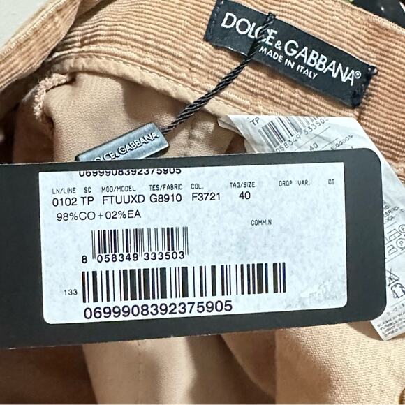 Dolce & Gabbana Corduroy Pants Culotte Trouser Wide Leg Tan Brown Women’s Size 4 - Picture 4 of 13